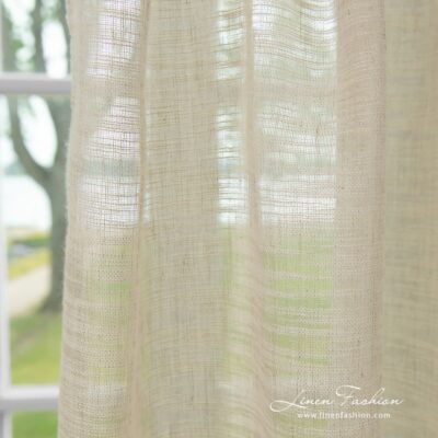 PASIFIC Curtain beige 8 Linen cotton curtain woven with fancy yarns