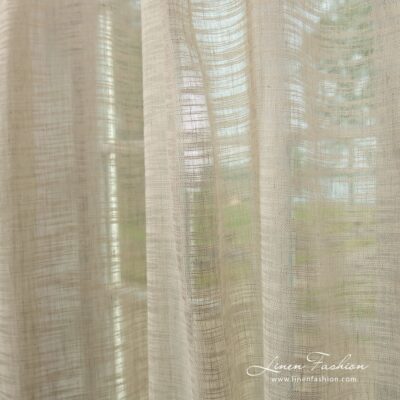 PASIFIC Curtain beige 7 Beige linen cotton curtain in melange