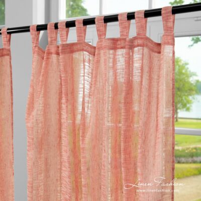 PASIFIC Curtain rosy 6 Linen cotton rosy curtain with channel and loops for hanging