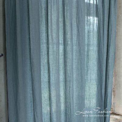 ATLANTA Curtain blue grey 7 Blue grey 100% linen curtain.