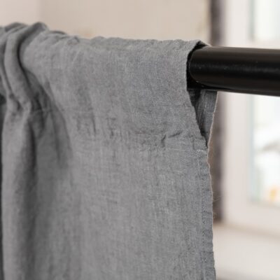 ATLANTA Curtain dark grey 11 dark grey linen curtains, with channel