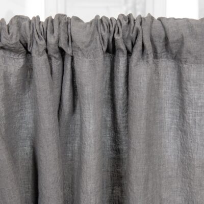 ATLANTA Curtain dark grey 12 dark grey linen curtains, with channel