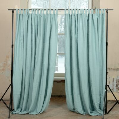 ATLANTA Curtain aquamarine 7 aquamarine linen curtains