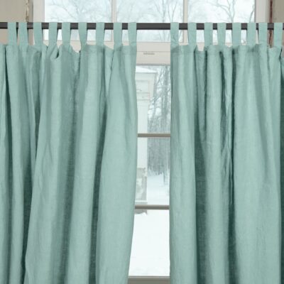 ATLANTA Curtain aquamarine 8 aquamarine linen curtains big width