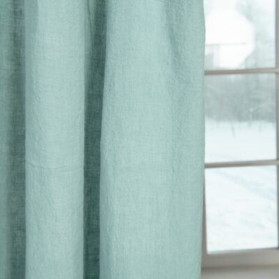 ATLANTA Curtain aquamarine 9 aquamarine linen curtains non transparent