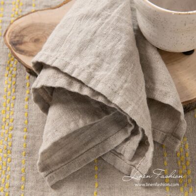 GAMMA Table napkin natural linen 5 Linen napkin in flax color, gamma.