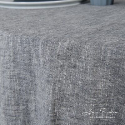 ASTRA Tablecloth round dark grey 8 Round tablecloth made in dark grey and white melange colors