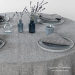 ASTRA Tablecloth round dark grey
