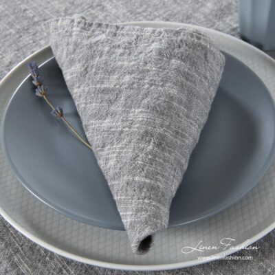 ASTRA Table napkin dark grey 4 Washed linen cotton dark grey napkins
