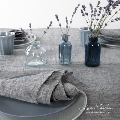 ASTRA Table napkin dark grey 5 Washed linen cotton dark grey tablecloth and napkins