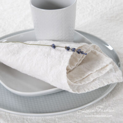 ASTRA Table napkin white 4 Washed off white linen cotton napkins