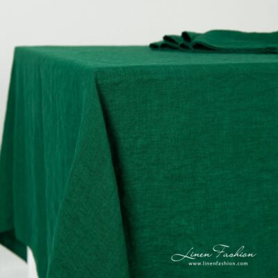 GAMMA Tablecloth emerald 6 Green linen tablecloth