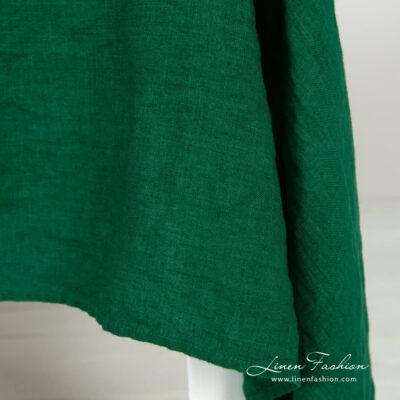 GAMMA Tablecloth emerald 8 Emerald green linen tablecloth, specially washed