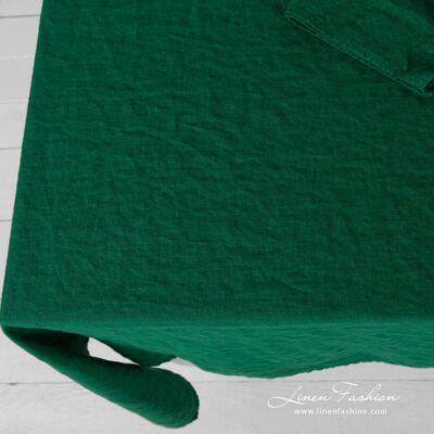 GAMMA Tablecloth emerald 7 Green linen tablecloth, specially washed