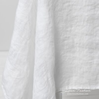 PORTO Tablecloth white 12 PORTO white linen tablecloth in transparent checks