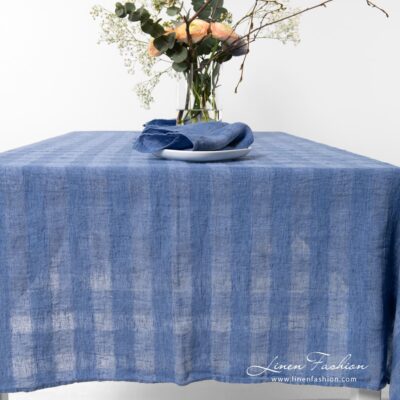 PORTO Tablecloth blue 11 PORTO linen tablecloth, specially washed fabric