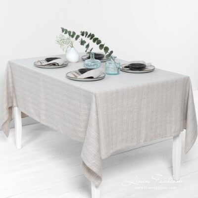 URBAN Tablecloth beige 6 URBAN grey linen tablecloth