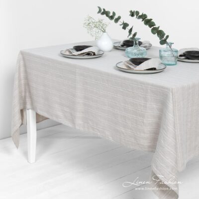 URBAN Tablecloth beige 7 URBAN natural color linen tablecloth