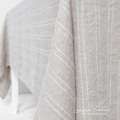 URBAN Tablecloth beige 10 URBAN grey linen tablecloth with folded borders