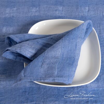 PORTO Table napkin blue 4 PORTO blue linen napkin
