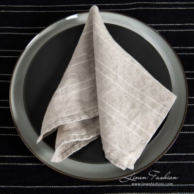 URBAN Table napkin beige 6 URBAN grey linen napkin
