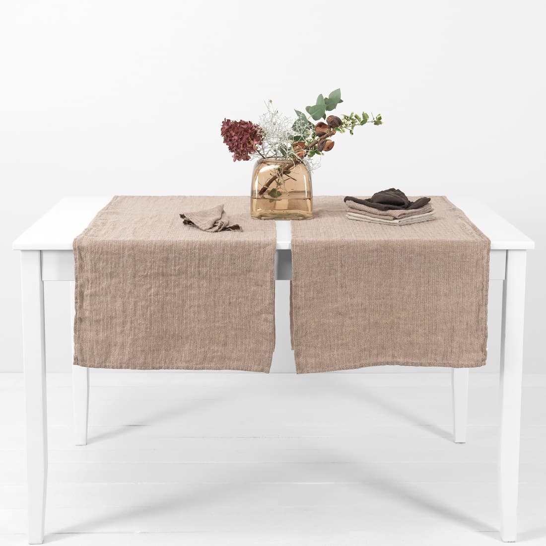 linen brown herringbone runner.