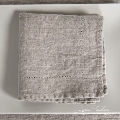 NARA Table napkin natural linen 4 NARA grey linen napkin