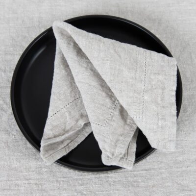 NARA Table napkin beige 5 beige linen napkins, washed