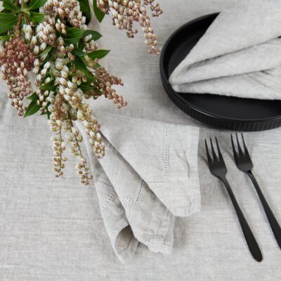 NARA Table napkin beige 6 beige linen napkins, in sizes