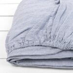 DOVI Fitted sheet light blue striped