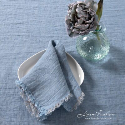MANTIS greyish blue linen napkin