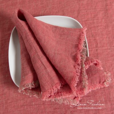 MANTIS Table napkin red 5 MANTIS red linen napkin