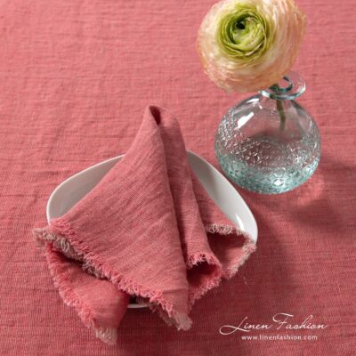 MANTIS Table napkin red 6 MANTIS greyish red linen napkin