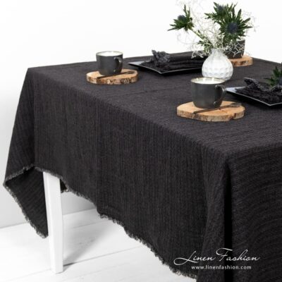 ONYX Tablecloth grey 8 Charcoal grey tablecloth.