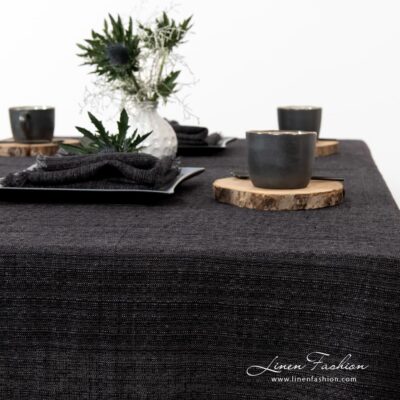 ONYX Table napkin grey 6 Charcoal colored tablecloth.