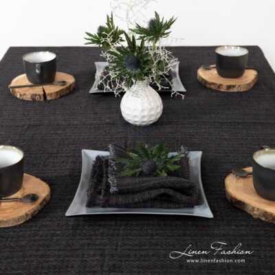 ONYX Table napkin grey 5 Charcoal grey napkin.