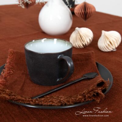 ROY Table napkin brown 6 Brown napkin, ROY.