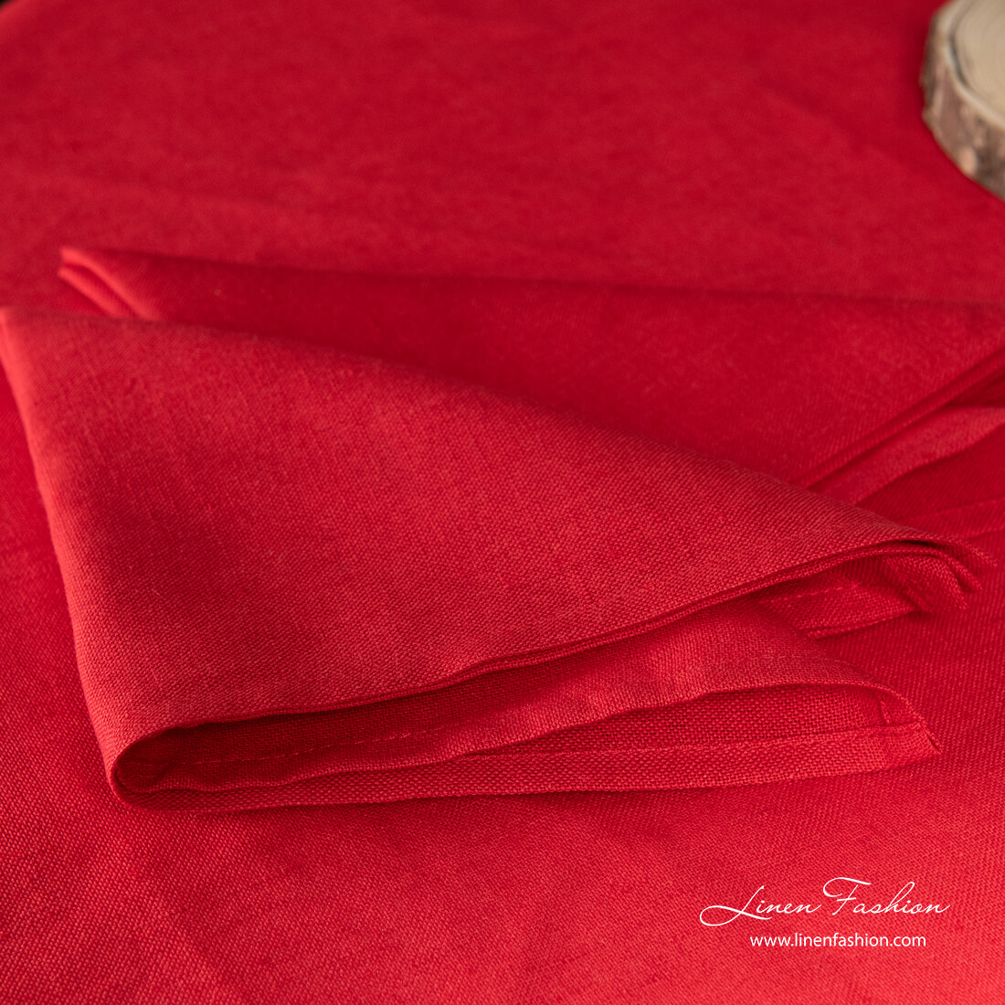 Red linen napkin