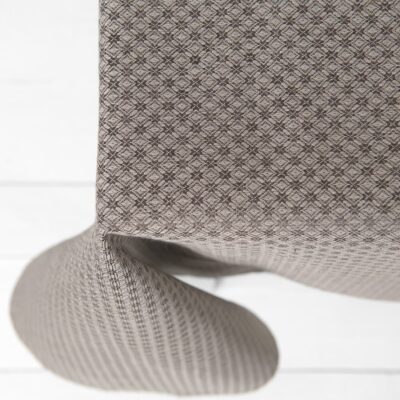 Brown tablecloth linen cotton, top edge view