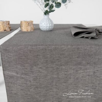MINERAL linen cotton table runner