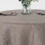 TONY Tablecloth round/oval brown