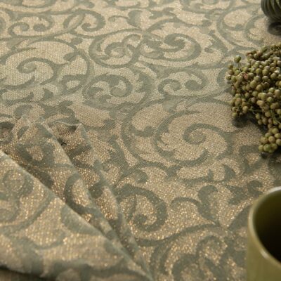ATLANTA Tablecloth olive 15 linen cotton olive jacquard tablecloth also napkins.