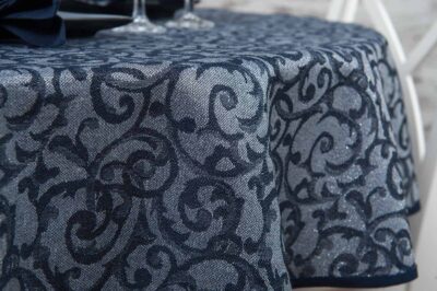 ATLANTA Tablecloth round/oval blue