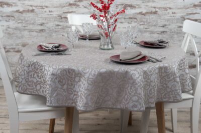 ATLANTA Tablecloth round/oval beige