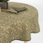 ATLANTA Tablecloth round/oval olive
