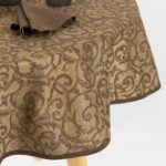 ATLANTA Tablecloth round/oval brown