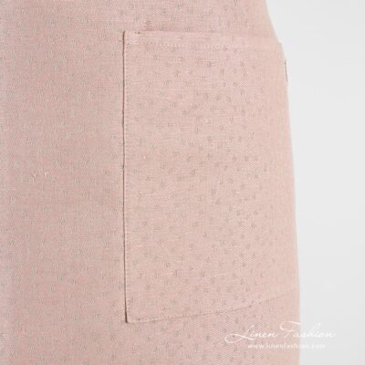 CANDY rosy linen cotton apron pockets