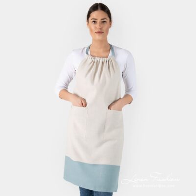 JAVA Apron light beige 6 JAVA linen cotton apron