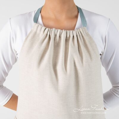 JAVA Apron light beige 9 JAVA linen cotton apron with neck straps