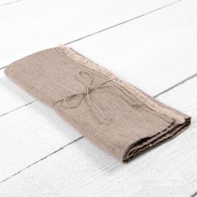 Kitchen towel No. 2 3 Natural linen kitchen towels with fringes